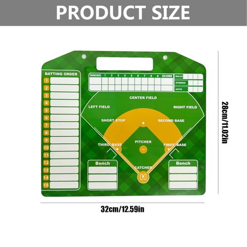 XUZHID Coaching Plate，Baseball Coaching Board Double Sided Baseball Lineups Board Dry Erases Baseball Clipboard Coaching Accessories Enduring
