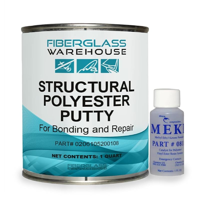 Structural Polyester Putty for Bonding & Repair (Quart) with Fiberglass Fibers