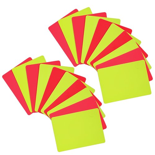 Qianyu 10pcs Professional Sports Soccer Referee Cards Red Yellow Cards Referee Warning Penalty Cards Judge Accessory Warning Ejection Delay Game Judge Cards for Sport Competition Training (10)