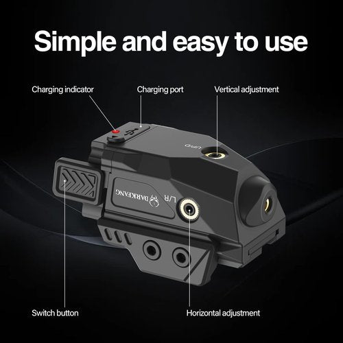 DARKFANG Low Profile Green Laser Sight for Picatinny Rail Mount with Momentary/Strobe Functions