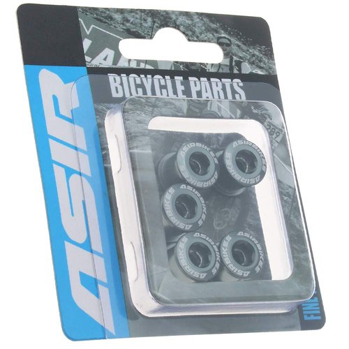 Bicycle Chainring Bolts Aluminum Alloy Crankset Double Chainwheel Bolts & Nuts Disc Screws for RoadBike,Mountain Bike,BMX-5Pcs (Gray)