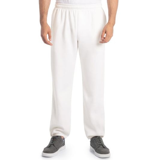 Fruit of the Loom mens Eversoft Fleece & Joggers (Regular Big Man) Sweatpants, Elastic Bottom - White, Small US