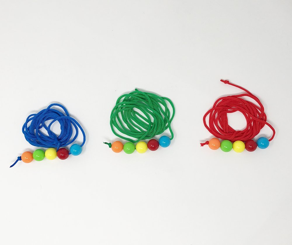 Brock String, Vision Convergence Training Tool, 6 Ft with 5 Beads, Pack of 3
