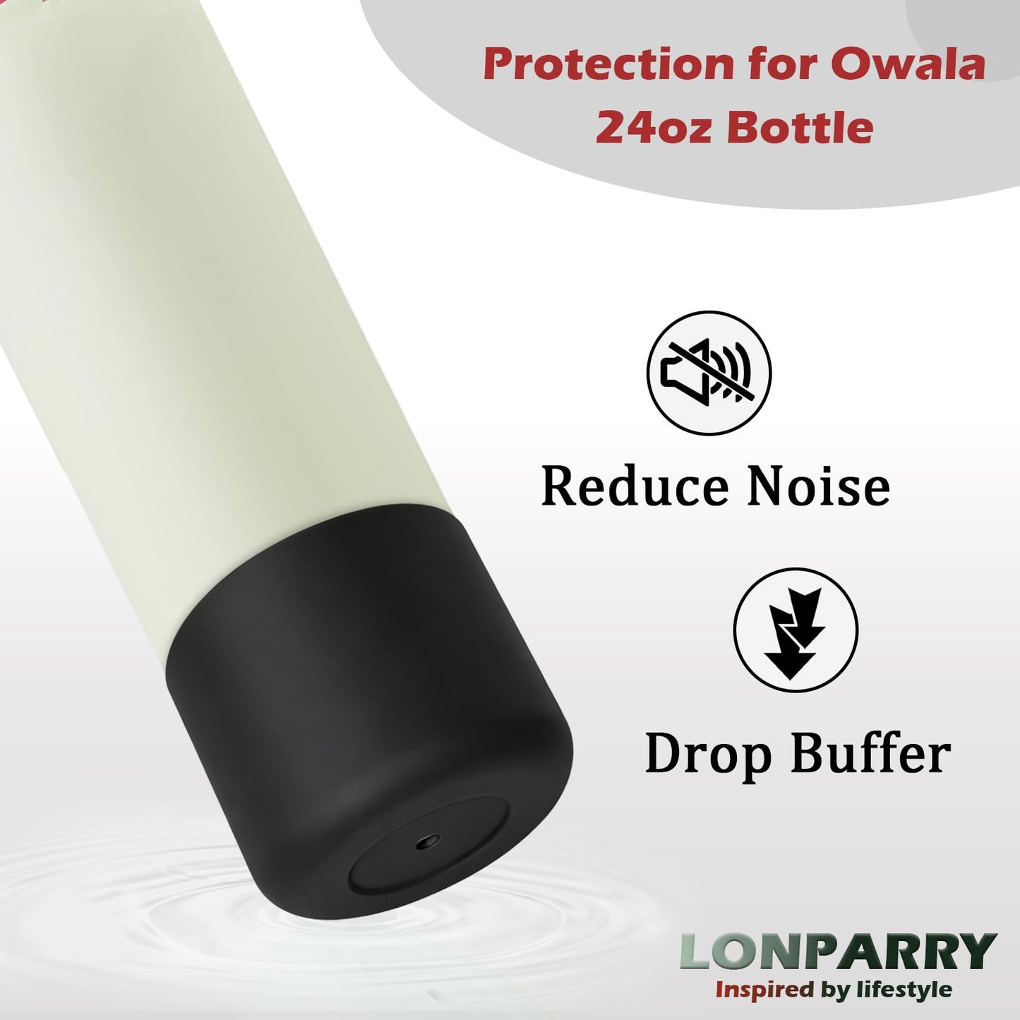 2-Pack Silicone Boot for Owala 24 oz Water Bottles, Anti-Slip Protective