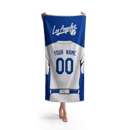 ANTKING Los Angeles Beach Towel Custom Name and Number Towel for Men Women Boy Gifts