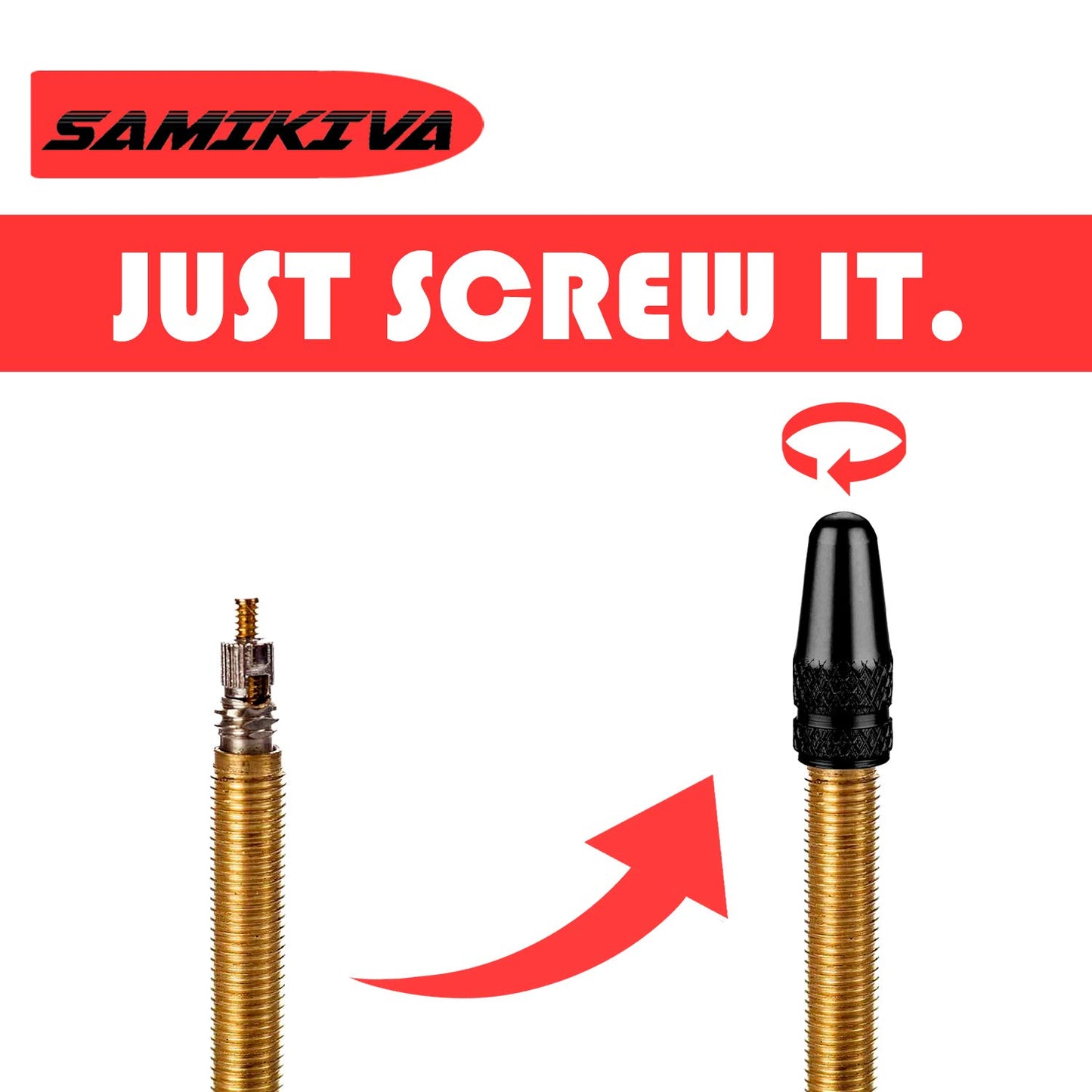 SAMIKIVA (10 Pack) Bike Presta Valve Stem Caps, Chrome Anodized Aluminum, Use On Presta French Valves, Dust caps for MTB Road Racing Bicycle, Rocket Style (Black (10 Pack))