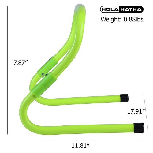 HolaHatha Football and Soccer Training Sports Equipment Speed Agility Hurdle 8 to 11.8 Inch Height Adjustable, Easy Storage, Bright Green