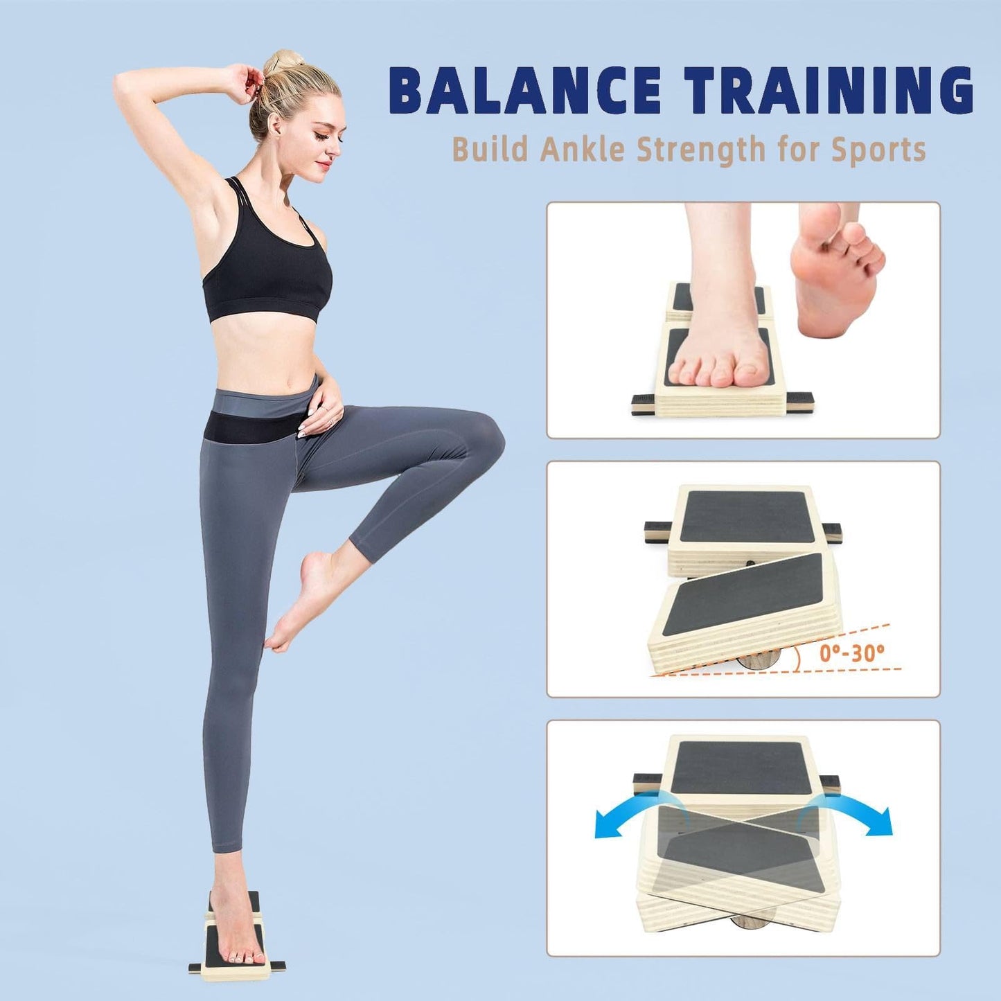 VSIVSI Ankle Foot Strengthener for Ankle Mobility,Single Leg Ankle Balance Board for Sprained,Balance Training,Physical Therapy,Posture Correction,Stability Exercises,Home Gym Equipment Fitness Axis Board