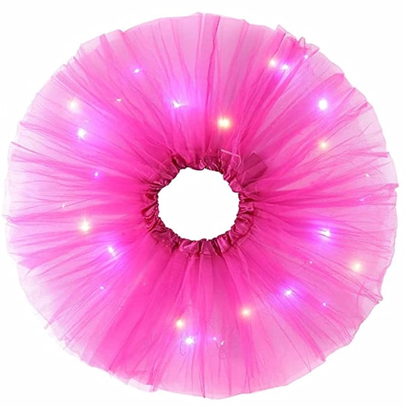 Rose One Size Women’s LED Tutu Skirt - Light Up Dance Ballet Tulle Costume