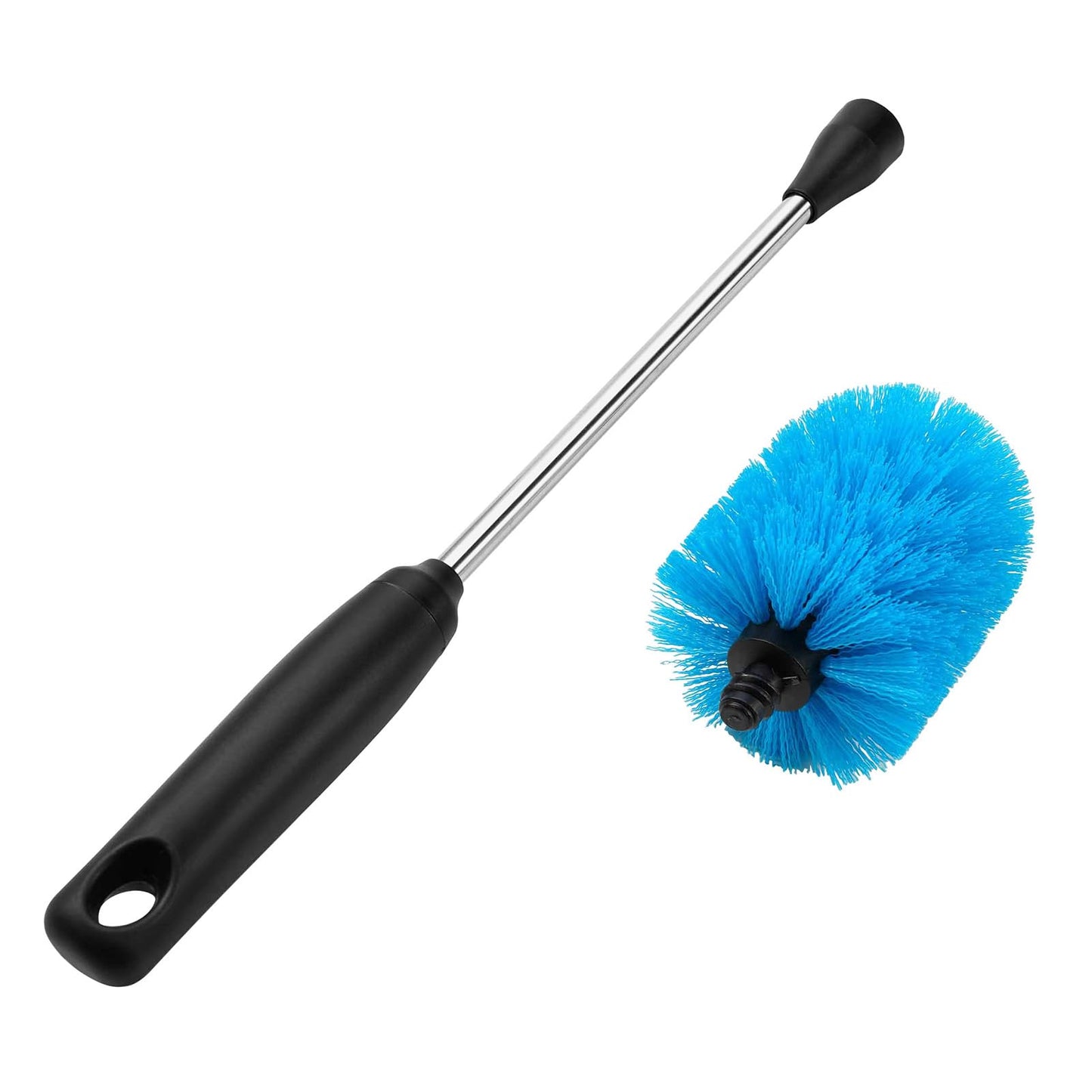 MOSOLAN Stainless Steel Bottle Brush with Replaceable Head, 2 Pack Long Handle Scrubbing Brush for Water Bottles, Glasswares, Mugs, Flasks, Tumblers, Vases, and Kitchen Sink, Blue, 13 in