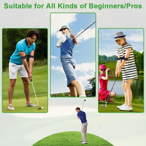 CALORPET Golf Swing Trainer Aid, Swing Correcting Arm Band, Elastic Nylon Golf Swing Trainer for Swing Easy, Golf Training Aid for Beginners Swing Correcting for Man, Boy, Male (Black)
