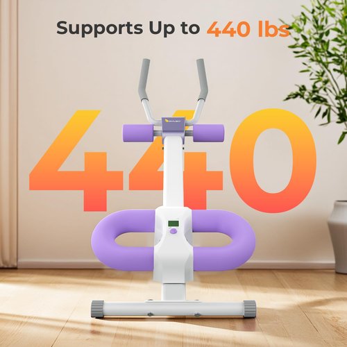 OWLSKY Ab Workout Equipment, Adjustable Ab Machine Full Body Workout for Home Gym, Strength Training Exercise Equipment for Body Shaping Foldable Waist Trainer Suitable for Beginner Purple