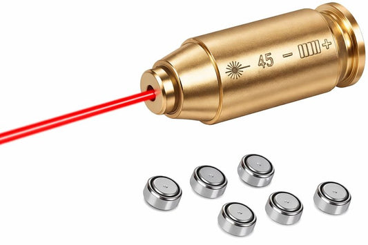 360 Tactical .45 CAL Red Dot Laser Boresighter Brass Cartridge Bore Sight Red Hunting Tool Boresight