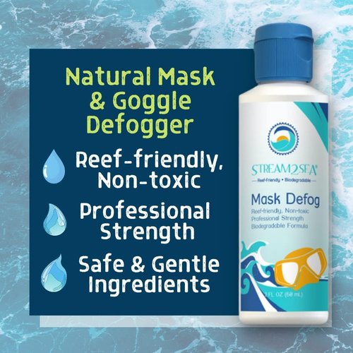 Reef Safe Anti-Fog Spray for Snorkel Masks & Swim Goggles - Defogs Glasses & Masks