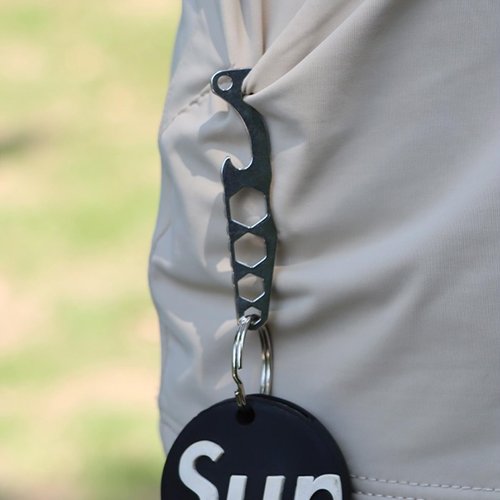 Stainless Steel Multitools Key Clip for Everyday Use, Keychain Multi Tool with Bottle Opener Hex Wrench for Outdoor Camping