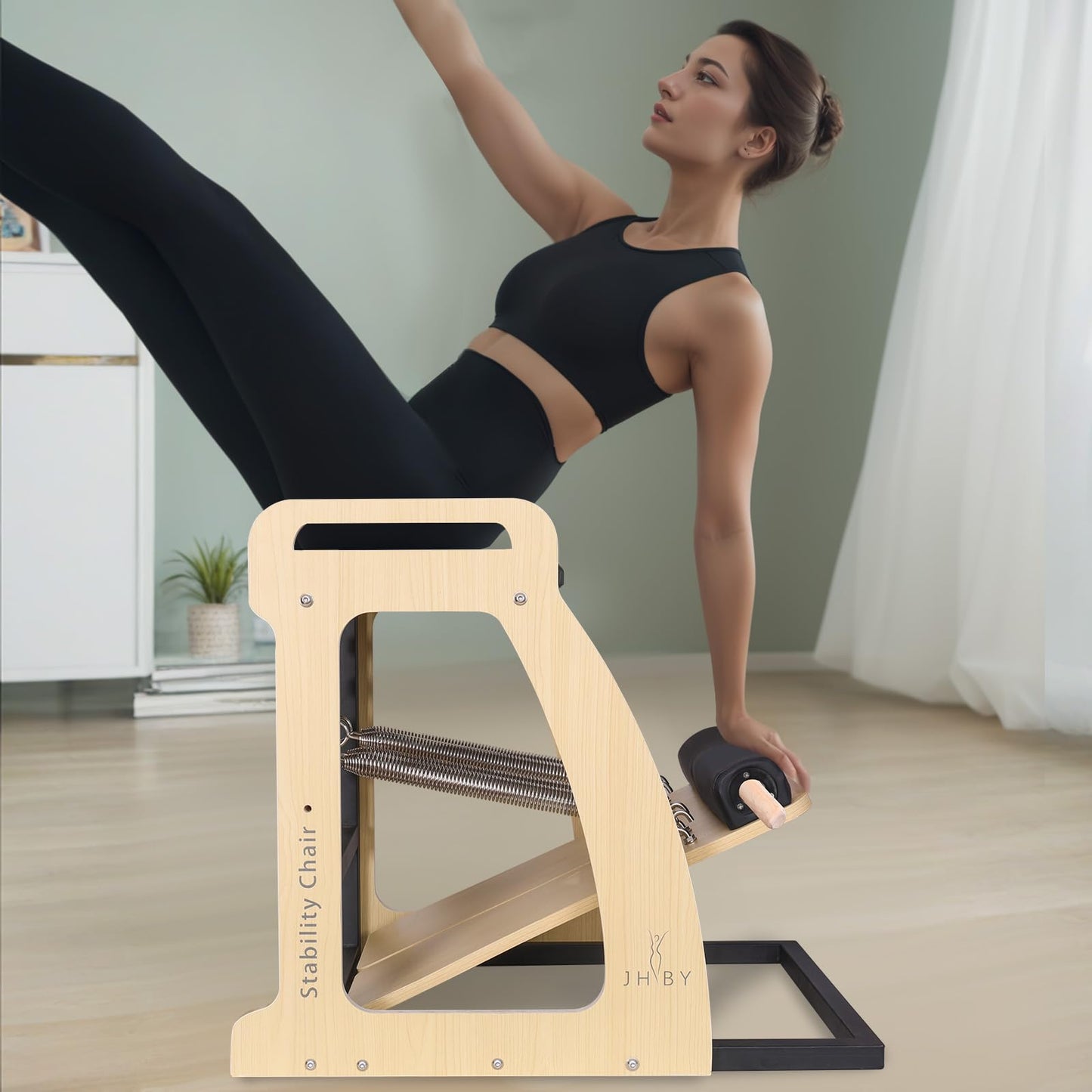 JHBYBMG Pilates Chair - Sturdy Metal Frame, Pilates Chair, Pilates Chair for Home Workouts, Pilates Stability Chair, Yoga Fitness Trainer
