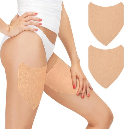 Thigh Inner Anti Chafing Stickers, 20 Pcs Disposable Self Adhesive Thighs Tape Patch Elastic Breathable Thigh Lift Skin Tape, Leg Rubbing Pad Ultra-Thin Thighs Anti Friction Pads for Body Leg Calf