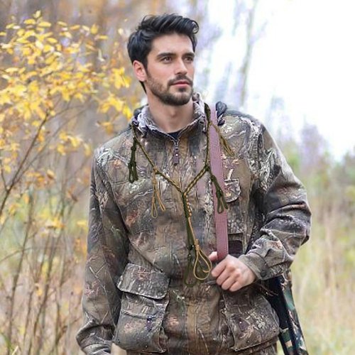 LERSUSI Duck Call Lanyard with 12 Adjustable Loops Paracord Hunting Goose Calls Duck Hunting Accessories Hand Braided Goose Calls for Predator Ducks Goose Hanger (Army Green)