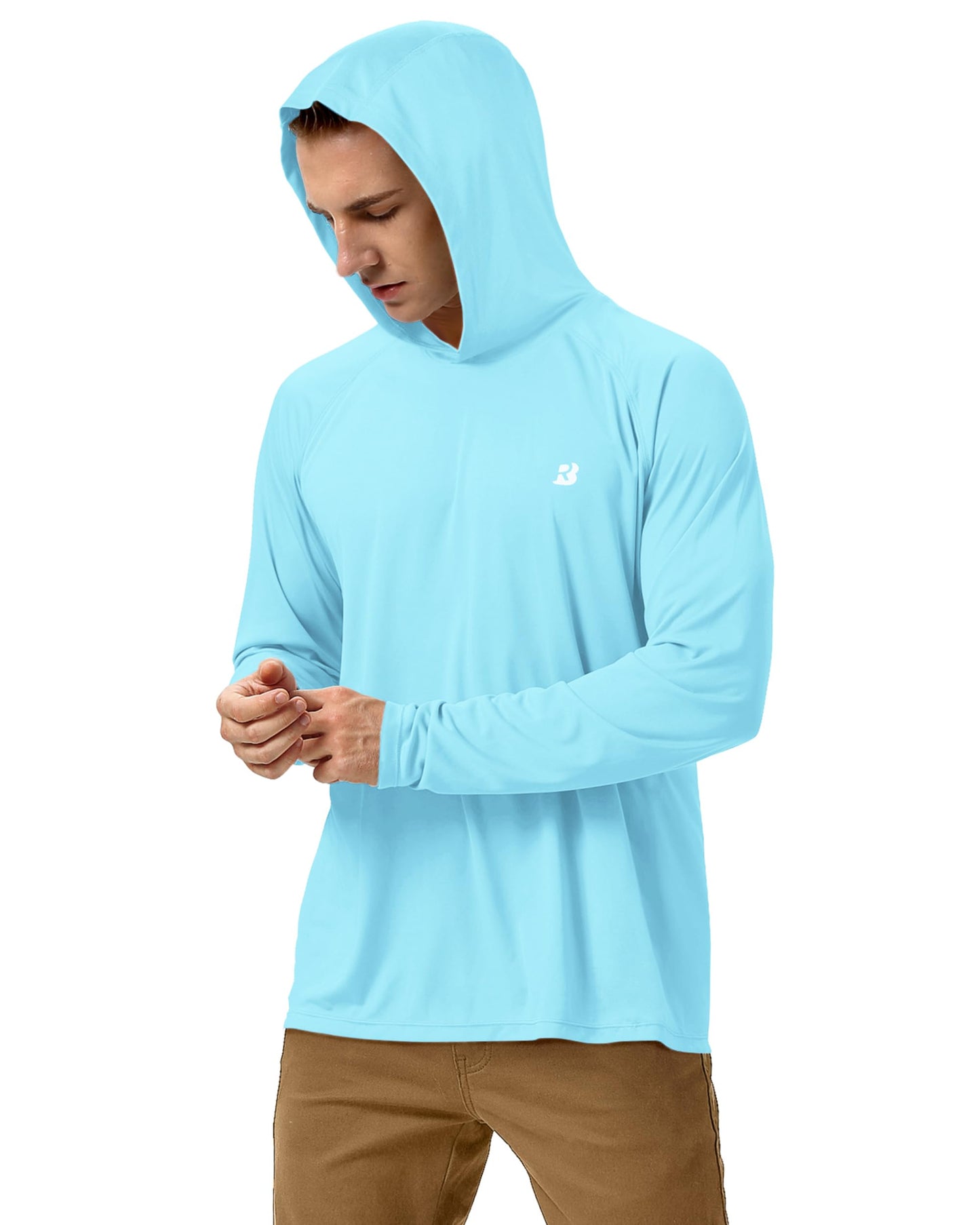 Roadbox UPF 50+ Fishing Shirts for Men Long Sleeve Sun Protection Lightweight Outdoor UV Hiking Shirts
