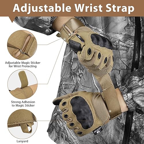 Mossy Oak Touchscreen Motorcycle Gloves for Men - Tan, Medium - Protective Riding Gear
