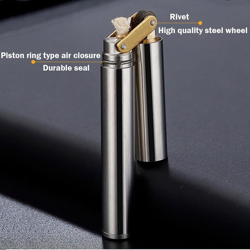 Silver Vintage Trench Lighter, Sailors Copper Kerosene Lighter, Creative Nunchaku Design