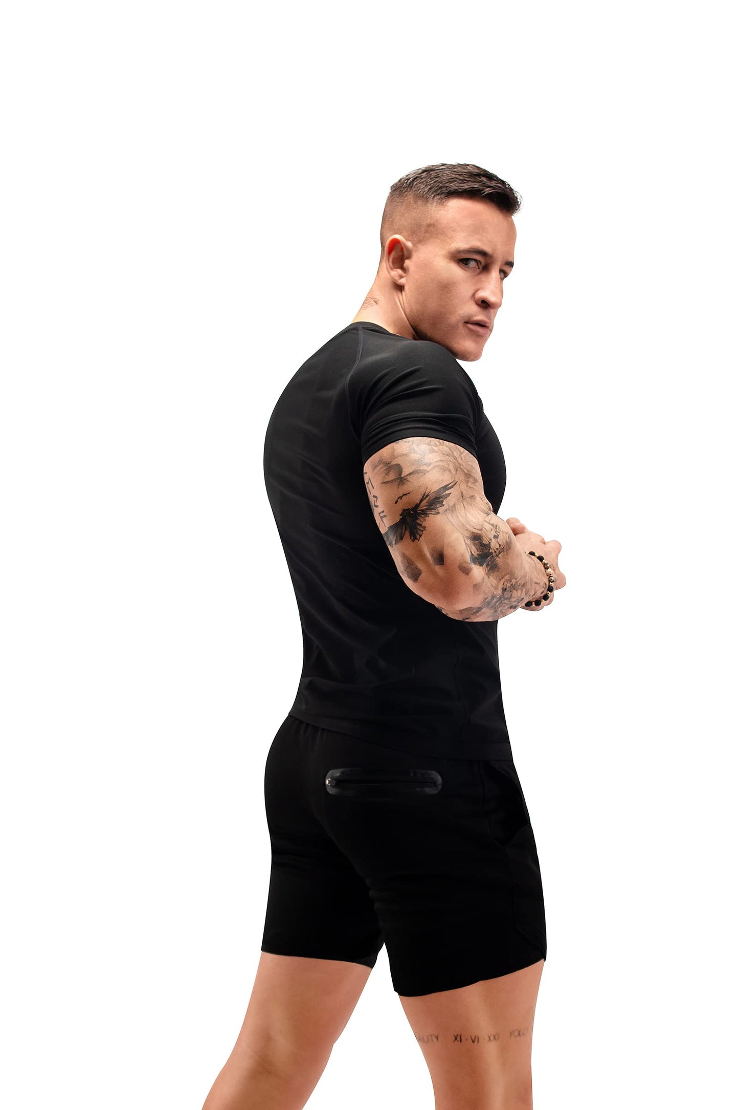 FUXERT Sauna Shirt for Men Sweat Sauna Suit for Gym Exercise Compression Shirt Workout Shapewear (BG M)
