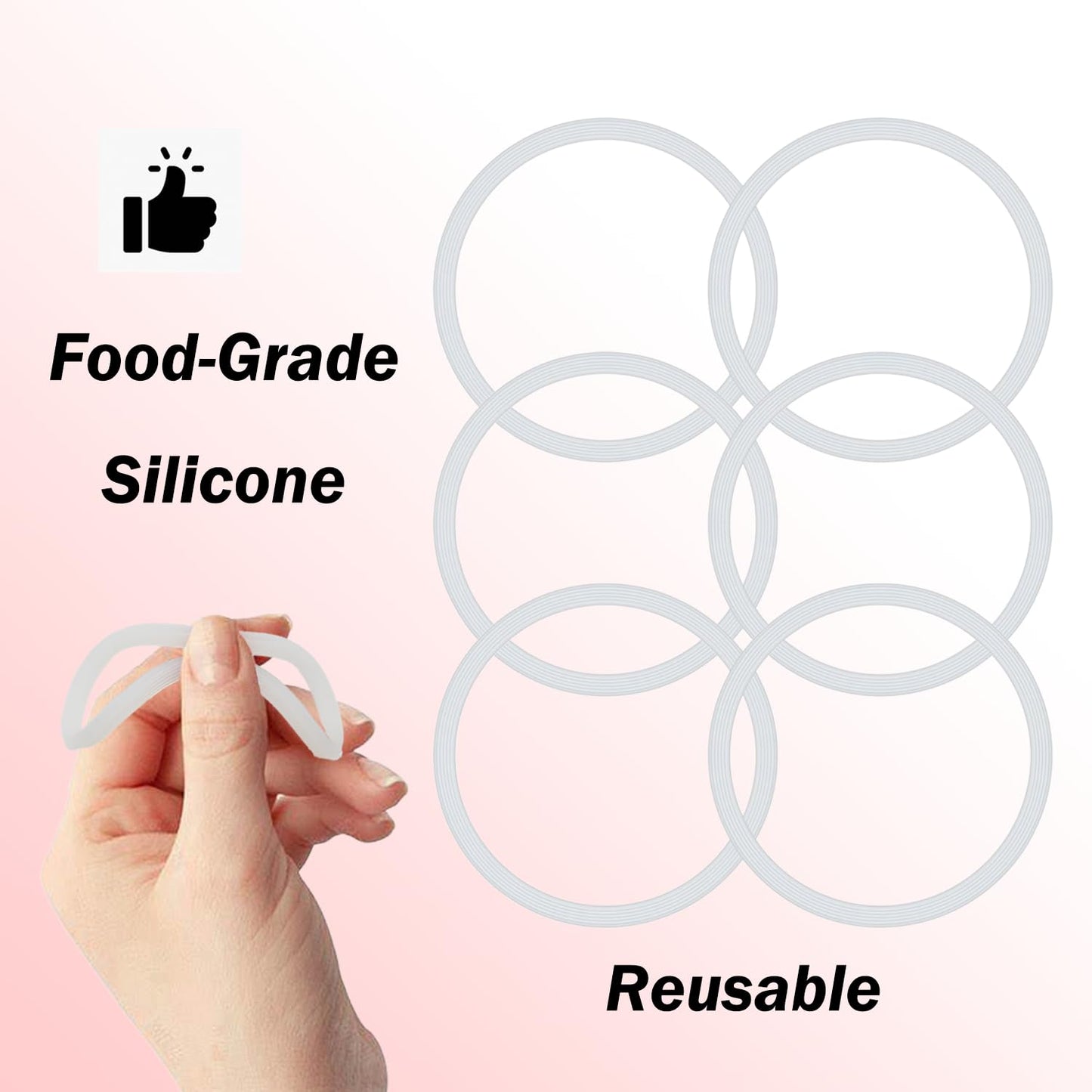 Peixiong 6 Pcs Replacement Gasket for Owala FreeSip 24oz 32oz, Silicone Sealing O Ring for Water Bottle Lid Compatible with Owala 19/24/32/40oz Leak Proof Silicone Seal Bottle Cap Stopper Part(Clear)