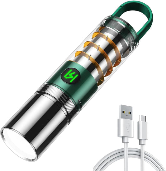 Aijolenly Rechargeable High-Lumens Flashlights, Super Bright LED Flashlights, High-Power Handheld Flashlights with 6 Modes and Adjustable Focus, Suitable for Emergency Lighting and Hiking