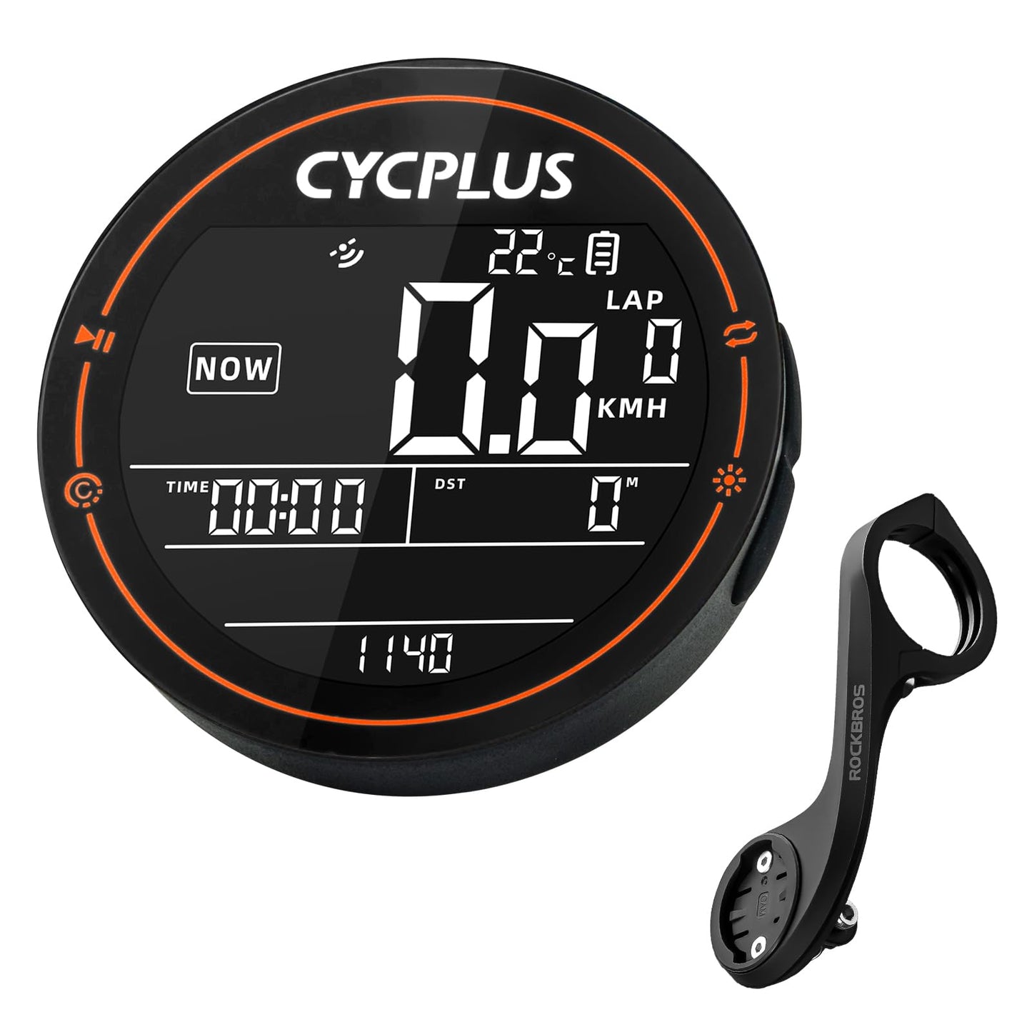 ROCKBROS Bike Computer Wireless GPS Accurate Bike Speedometer with Bluetooth Mini Cycling Computer IPX6 Waterproof ANT+ Bicycle Odometer with Automatic Backlight 2.5" LCD Screen and Larger Battery