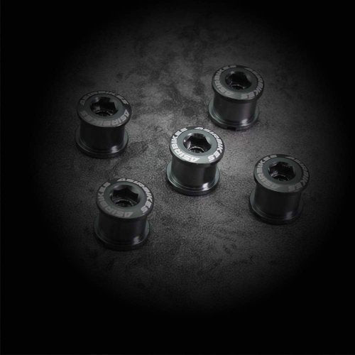Bicycle Chainring Bolts Aluminum Alloy Crankset Double Chainwheel Bolts & Nuts Disc Screws for RoadBike,Mountain Bike,BMX-5Pcs (Gray)