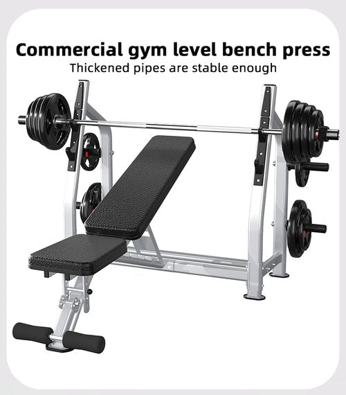 Weight Bench Press Station - Olympic Powerlifting Equipment - 700lbs Capacity 2.0mm Heavy-Duty Steel Frame Incline/Flat Bench Press Rack