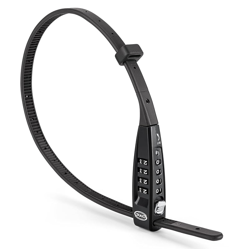 CXWXC Zip Tie Lock 4-Digit Combination Cable Lock - 45cm Black