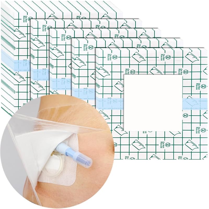 Waterproof Dialysis Port Shower Cover Kit with Central Pad 6x6 Inch – Pack of 25 (With Central Pad)