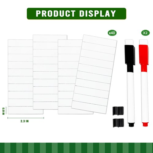Baseball Lineup Magnets,40Pcs 0.5 x 2.3 Inch Strong Magnetism Magnetic Baseball Lineup Board Reusable Magnets for Baseball Lineup Board Softball Magnetic Lineup Board for Dugout