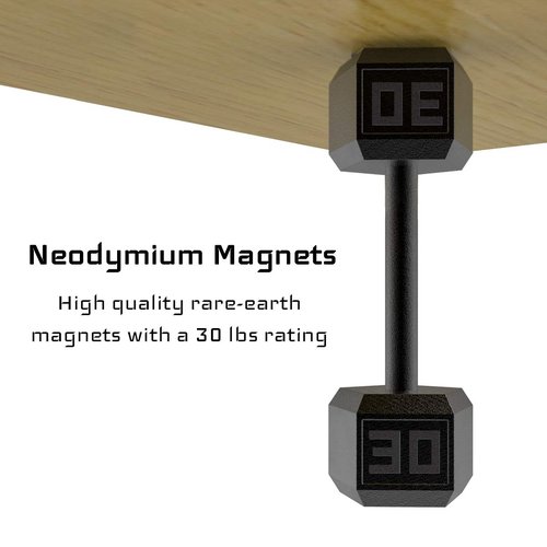 GMW 2-Pack HQ Rubber Coated Gun Magnet Buckler Series - 30 lbs. Rating Magnetic Gun Mount for Car, Truck, Desks, Safes, and Walls - Concealed Handgun Holder (Black)
