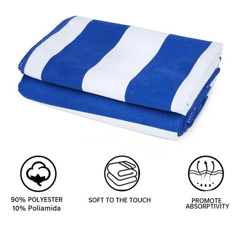 LxjNkers 2-Pack Microfiber Beach Towels Set (63"x31.5" + 31.5"x16") | Oversized Quick Dry Sand Free Travel Towel for Beach Pool Gym Camping (Blue)