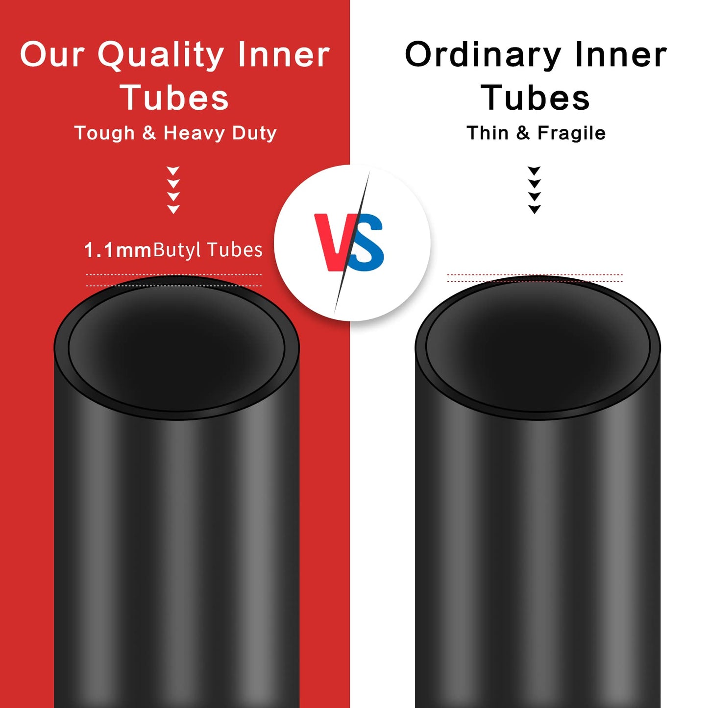 2 PCS Heavy Duty Bike Tubes 700x38C 700x40C 700x43C 700x45C 38C/40C/42C/43C/45C Schrader Valve 35mm/48mm Bicycle Tubes Premium Quality Butyl Inner Tubes (Schrader Valve 35mm)