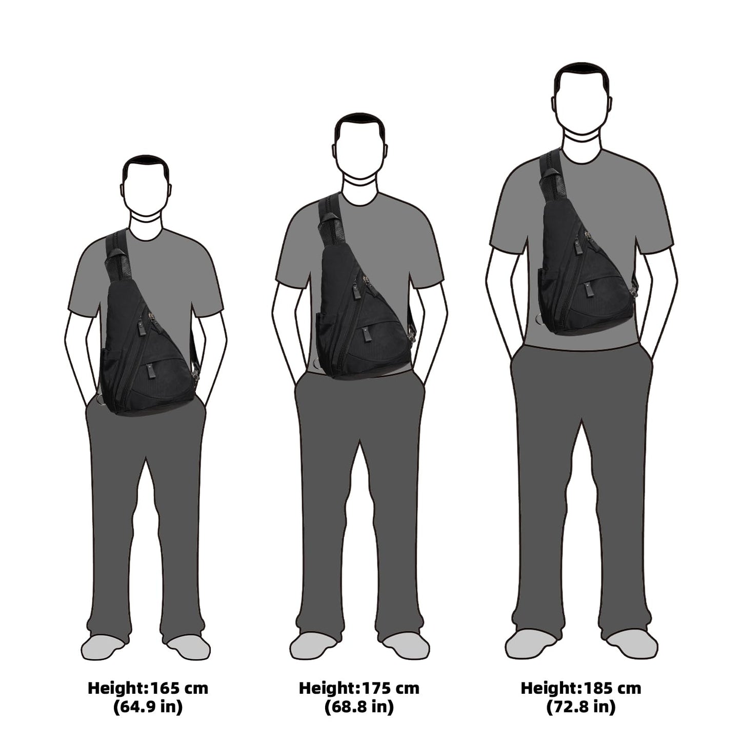 KL928 Nylon Sling Bag - Small Crossbody Backpack Shoulder Casual Daypack Multipurpose Rucksack for Men Women(Black)