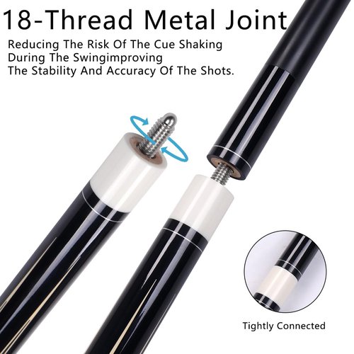 CUPPA 58" Canadian Maple & Carbon Fiber Cue Stick – Pro-Grade 10.5mm Tip for Precision Control in 9-Ball, Snooker & Competitive Play! Gift-Ready with Luxury Case