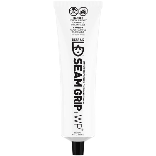 GEAR AID Seam Grip WP Waterproof Sealant and Adhesive for Jackets, Tents, Tarps, Rain Gear and Outdoor Fabric, Repairs Rips and Seals Seams on Nylon, Canvas, Vinyl, 8 oz