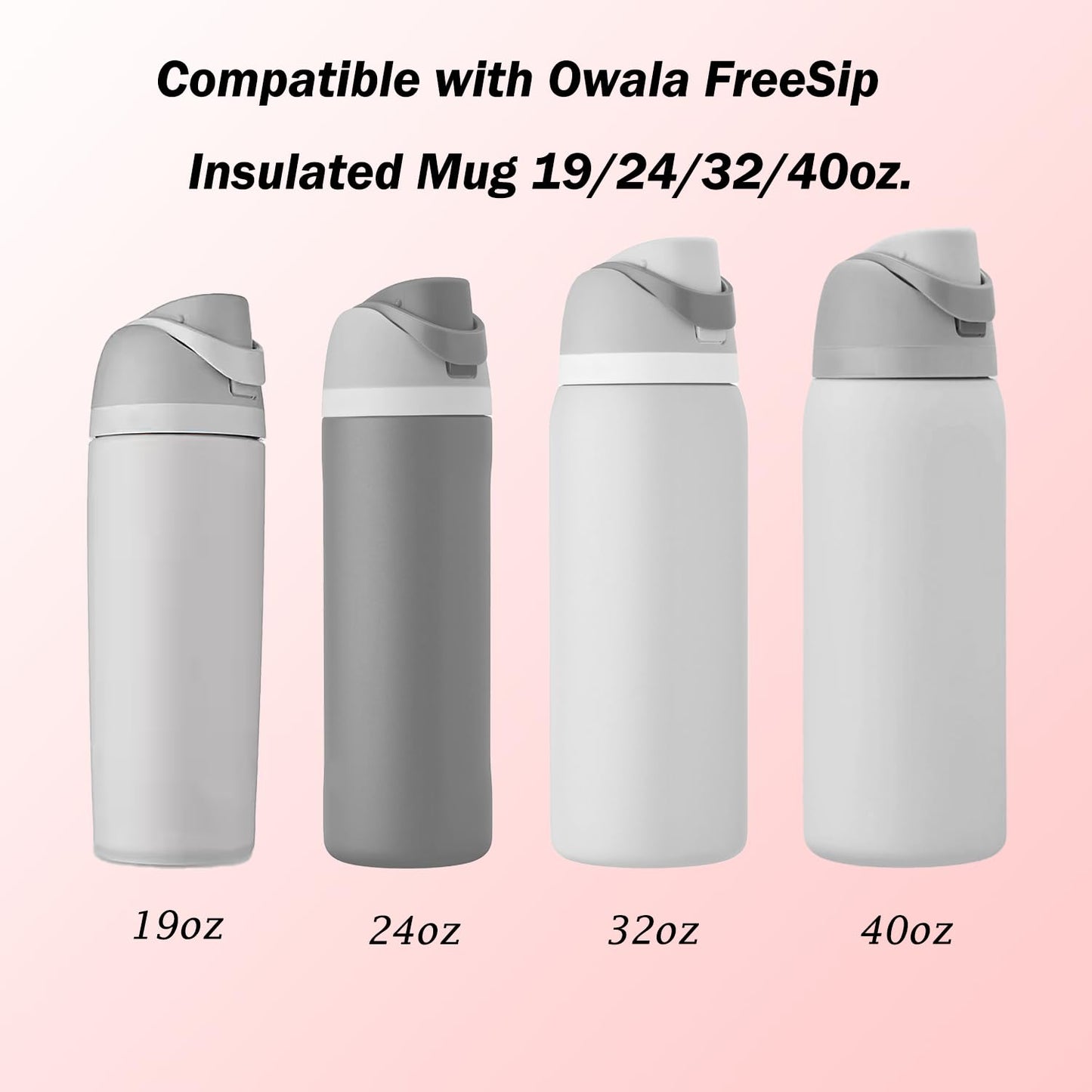 Peixiong 6 Pcs Replacement Gasket for Owala FreeSip 24oz 32oz, Silicone Sealing O Ring for Water Bottle Lid Compatible with Owala 19/24/32/40oz Leak Proof Silicone Seal Bottle Cap Stopper Part(Clear)