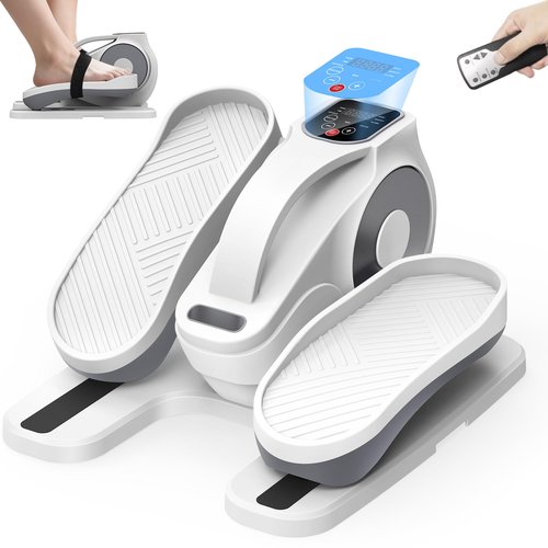 Under Desk Elliptical Machine, 24 Modes Leg Exerciser Electric as Seen on TV for Seniors, Portable Seated Pedal Trainer, Romote Control Home Workout Exercise Equipment, Elliptical Exerciser