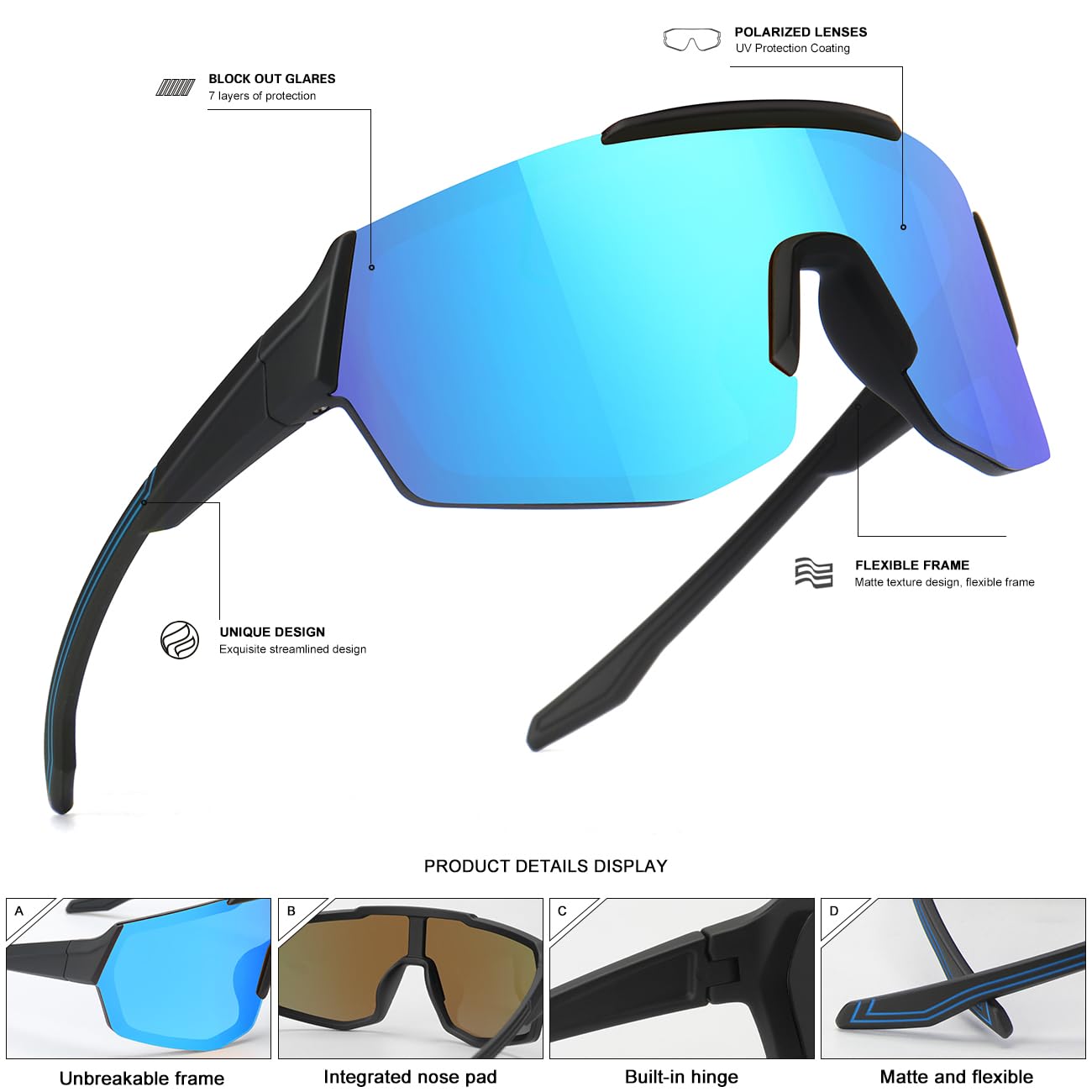 SEKKAF 3Pack Youth Baseball Sunglasses for Boys Girls Kids Sports Softball Cycling Sun Glasses UV Protection Goggles