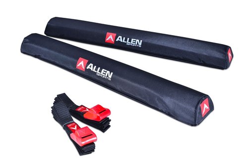 Allen Sports 24 inch Aero Roof Rack Pads with 8 ft Straps Set for Surfboards SUP Snowboard, Model 7010SU