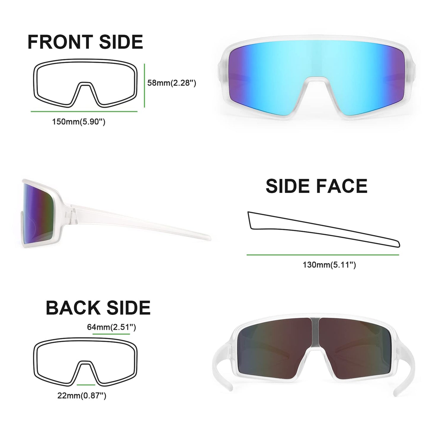 Karsaer Vision Sports Sunglasses Cycling Glasses Baseball Softball Sunglasses Unisex for Adult Youth Kids Boys Girls 8-16
