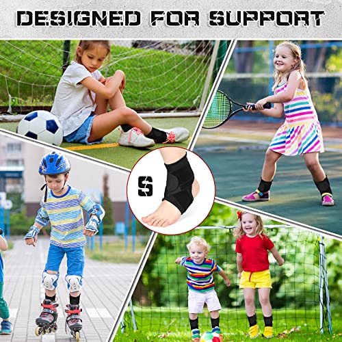 Kids Ankle Support Brace Black S - Youth Ankle Brace for Sports & Injury Relief