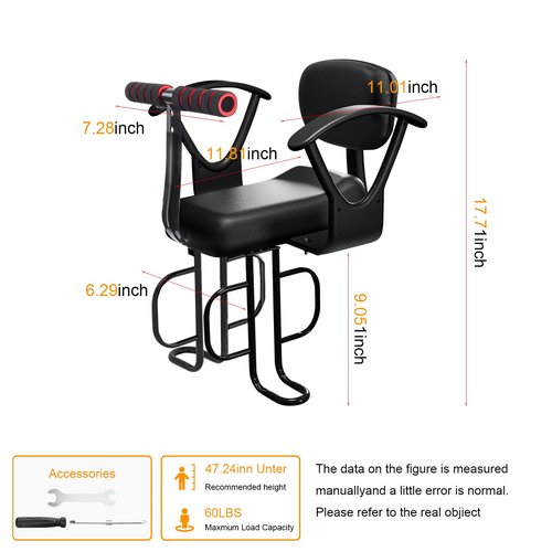 OUSEXI Rear Child Bike Seat,Kids Seat for Adult Bike, Toddlers Rear Mount Bike seat Design for Children Aged 2 to 8 Years Old, Rear Frame Mounted Baby Bike Seats Kids Safety (Black)