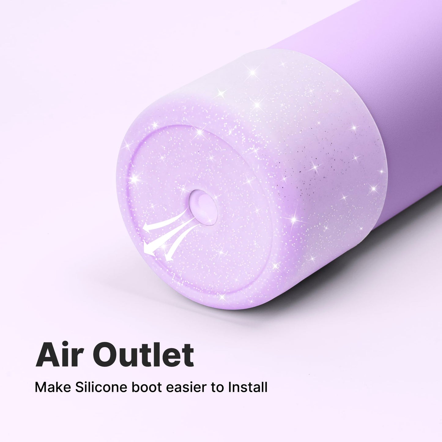 Diumepo Silicone Boot for Owala 14/16 oz Water Bottle, Anti-Slip Protective Sleeve for Owala 12 oz Tumbler, Boot Bottom Base fit Flip 14 oz Insulated Stainless-Steel Water Bottle (Glitter Purple)