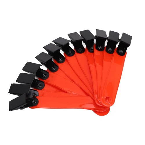 SUNGOOYUE High Visibility Reflective Trail Markers Clips for Outdoor Hiking 12PCS (Orange)