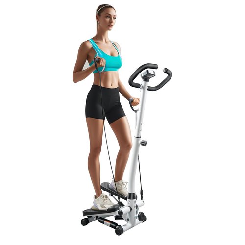 RORALA Stepper Machine with Resistance Bands, 300LBS MAX Weight Capacity, Twist Stepper for Full Body Workout, Adjustable Height for Men Women